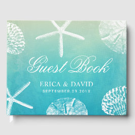 Waterverf Seashells Beach Bruiloft Gastenboek
