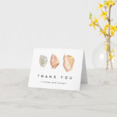 Waterverf Seashells Dank u Wenskaart Kaart (Gele Bloem)