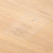 Waterverf Seashells Elegant Minimalist Wedding Acryl Uitnodigingen (Laagn)