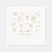 Waterverf Seashells en Parels Kustbruiloft Servet (Voorkant)