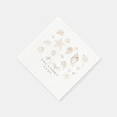 Waterverf Seashells en Parels Kustbruiloft Servet (Hoek)