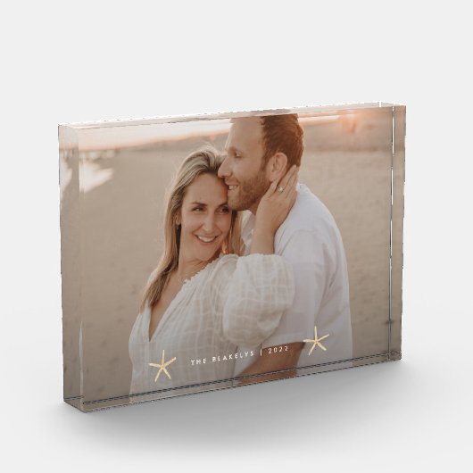 Waterverf Seashells - Gepersonaliseerd Fotoblokken (Links)