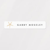 Waterverf Seashells Gepersonaliseerde Naam Etikett Labels (Design 1)