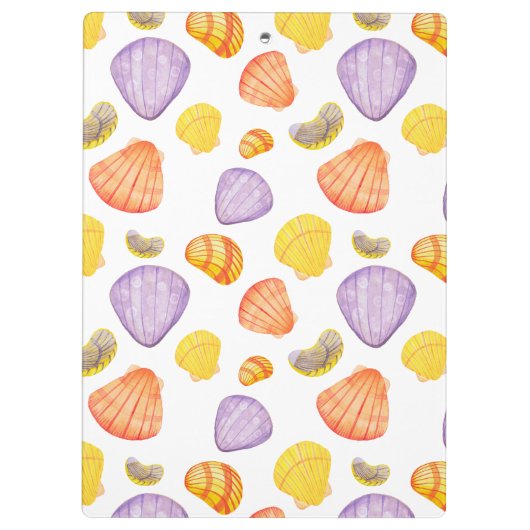 Waterverf Seashells Klembord met naam (Achterkant)