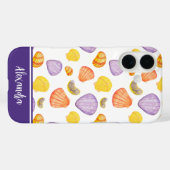 Waterverf Seashells met naam iPhone Case (Achterkant (horizontaal))
