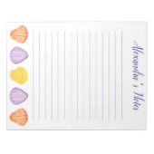 Waterverf Seashells met naam Letter-Size Notitieblok (Voorkant)