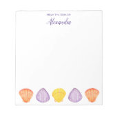 Waterverf Seashells met naam Notitieblok (Voorkant)