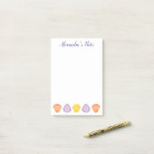 Waterverf Seashells met naam Post-it® Notes (Op bureau)