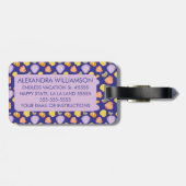 Waterverf Seashells Monogram Bagagelabel (Violet) (Achterkant horizontaal)