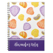 Waterverf Seashells Notitieboek met naam (Voorkant)