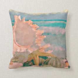 Waterverf Seashells op strand Pillow Kussen