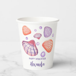 Waterverf Seashells Papieren bekers