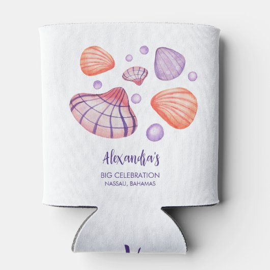 Waterverf Seashells Papieren servetten Blikjeskoeler (Achterkant)