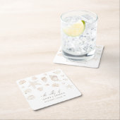 Waterverf Seashells Parels Nautisch Strand Huwelij Kartonnen Onderzetters (Insitu)