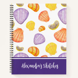 Waterverf Seashells Sketchbook Notitieboek met naa