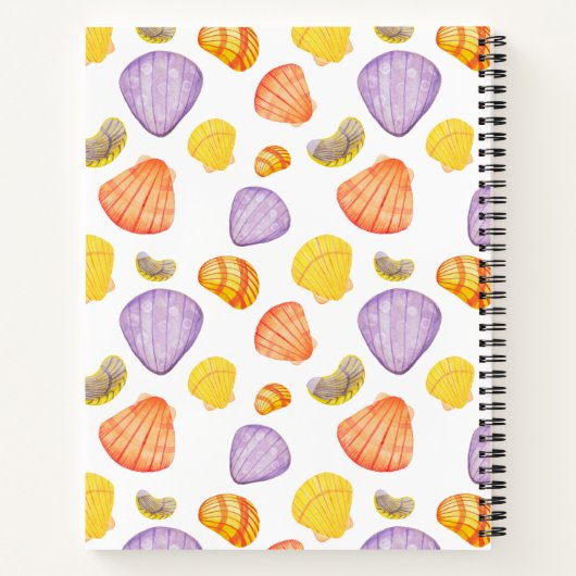 Waterverf Seashells Sketchbook Notitieboek met naa (Achterkant)