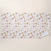 Waterverf Seashells Strandlaken (Voorkant)