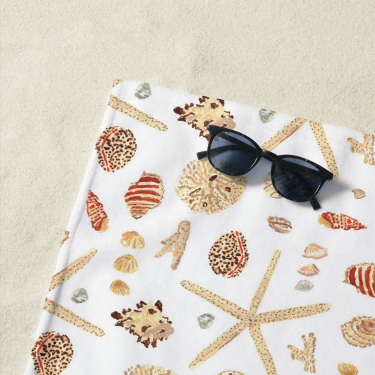 Waterverf Seashells Strandlaken (In situ)