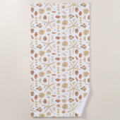 Waterverf Seashells Strandlaken (Voorkant)