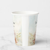 Waterverf Seashells Tropical Beach Bruiloft Papieren Bekers (Rechts)