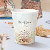 Waterverf Seashells Tropical Beach Bruiloft Papieren Bekers