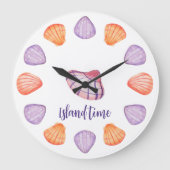 Waterverf Seashells Wall Clock Grote Klok (Voorkant)