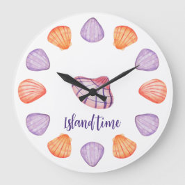 Waterverf Seashells Wall Clock Grote Klok