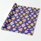 Waterverf Seashells Wrapping Paper Cadeaupapier (Uitgerold)