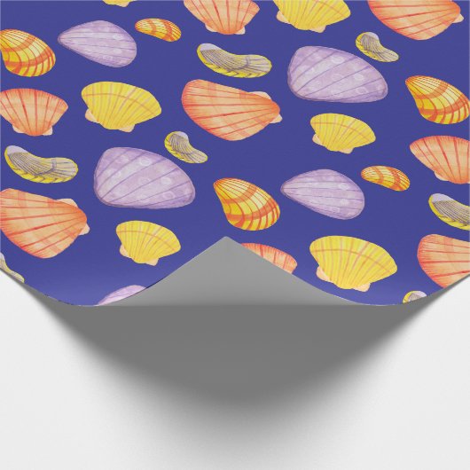 Waterverf Seashells Wrapping Paper Cadeaupapier (Hoek)