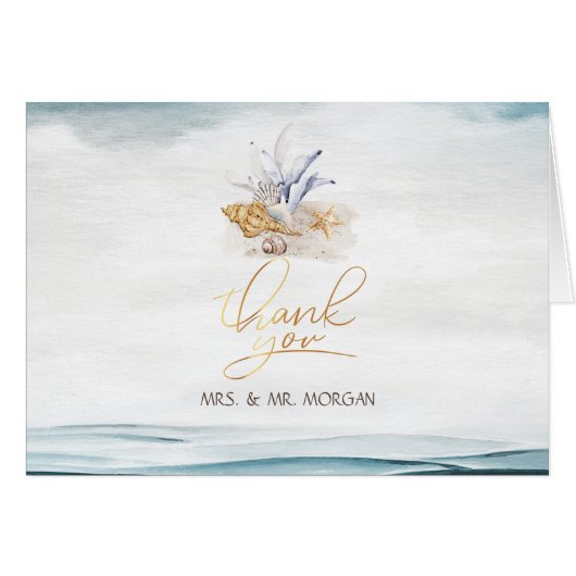 Waterverf Seashells, Zee (Voorkant Horizontaal)