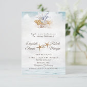 Waterverf Seashells, Zee Weddenschap Kaart (Staand voorkant)