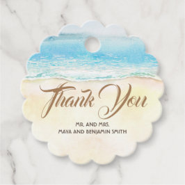 Waterverf Seaside bruiloft dank u Bedankjes Labels