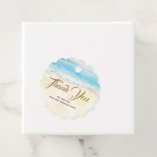 Waterverf Seaside bruiloft dank u Bedankjes Labels (In situ)