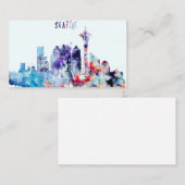 Waterverf Seattle Skyline Visitekaartje (Voorkant / Achterkant)