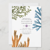 Waterverf Seaweed Beach met Vrijgezellenfeest Kaart (Voorkant)