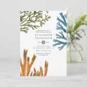 Waterverf Seaweed Beach met Vrijgezellenfeest Kaart (Staand voorkant)