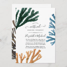 Waterverf Seaweed Beach Online Virtual Wedding Kaart
