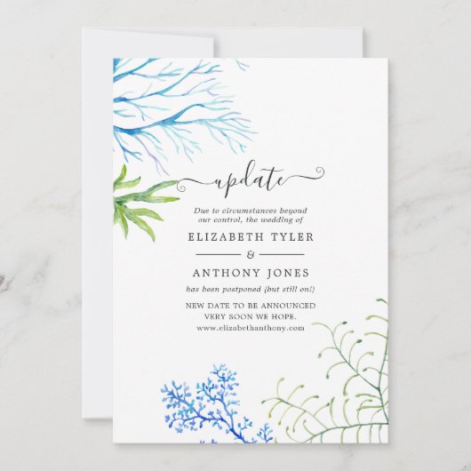 Waterverf Seaweed Beach Thed Weddenschap Update Kaart (Voorkant)