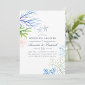 Waterverf Seaweed Beach Thleding Wedding Shower Kaart (Staand voorkant)