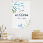 Waterverf Seaweed Beach Thlewweddenschap Welkom Poster (Keuken)