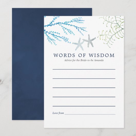 Waterverf Seaweed Beach Threadal Advice Advieskaart (Voorkant / Achterkant)