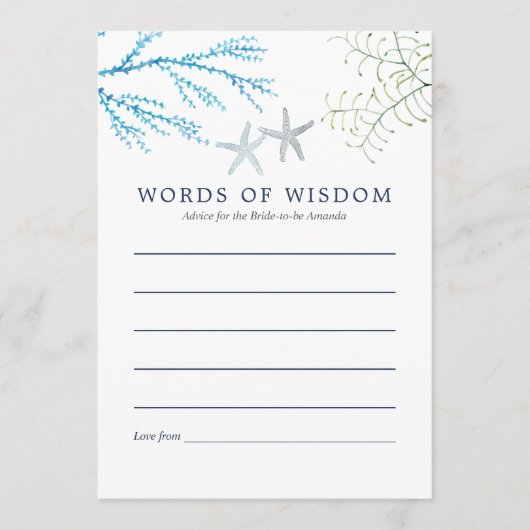 Waterverf Seaweed Beach Threadal Advice Advieskaart (Voorkant)