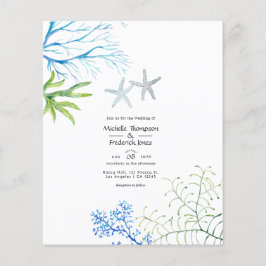 Waterverf Seaweed Beach Threadding Invitation Flyer