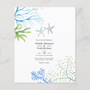 Waterverf Seaweed Beach Threadding Invitation Flyer