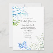 Waterverf Seaweed Beach Threadding Invitation Kaart (Voorkant)