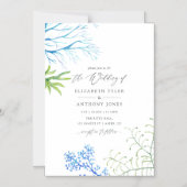 Waterverf Seaweed Beach Threadding Magnetische Uitnodiging (Voorkant)