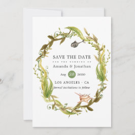 Waterverf Seaweed Beach Threadding Save The Date