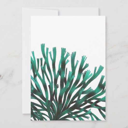 Waterverf Seaweed Beach Threadding Save The Date (Achterkant)