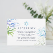 Waterverf Seaweed Beach Threatbat Mitzvah Informatiekaartje (Staand voorkant)