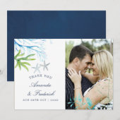 Waterverf Seaweed Beach Weddenschap Bedankt (Voorkant / Achterkant)